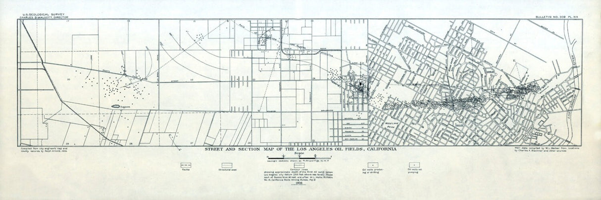 1906 Map of Los Angeles Oil Fields California