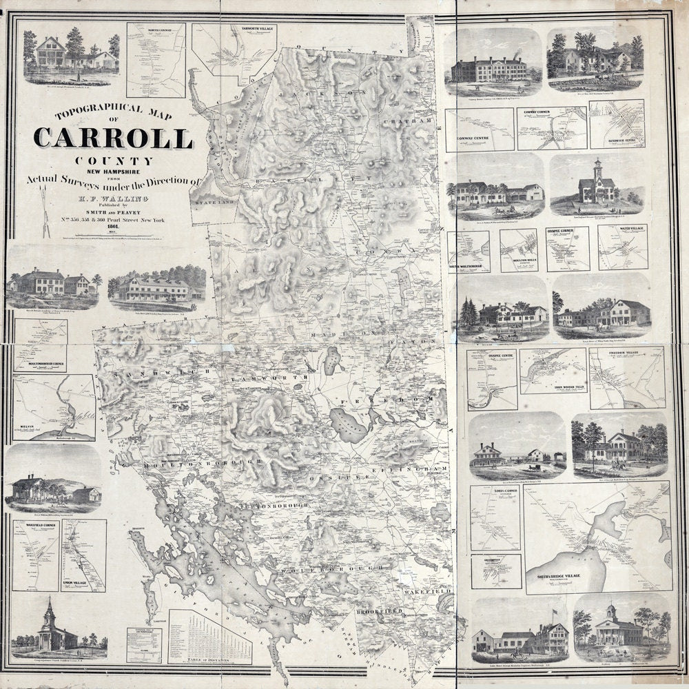 1861 Map of Carroll County New Hampshire