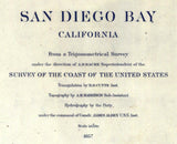 1857 Nautical Map of San Diego Bay California