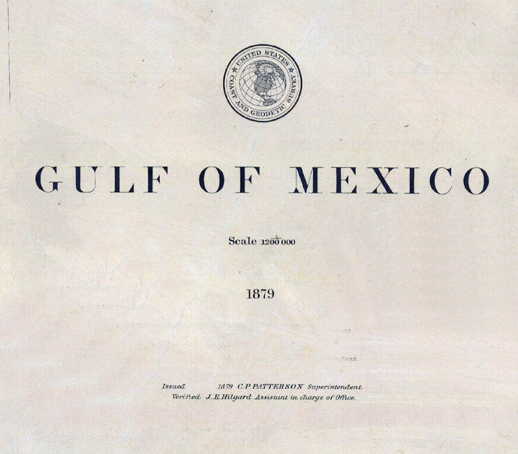 1879 Nautical Map of The Gulf of Mexico