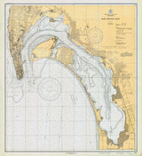 1933 Nautical Map of San Diego Bay California