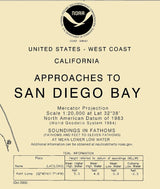 2005 Nautical Map of Approaches to San Diego Bay California