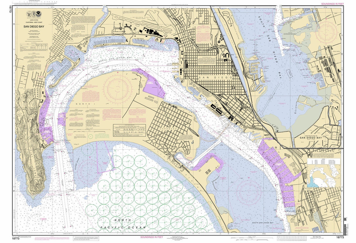 2012 Nautical Map of San Diego Bay California