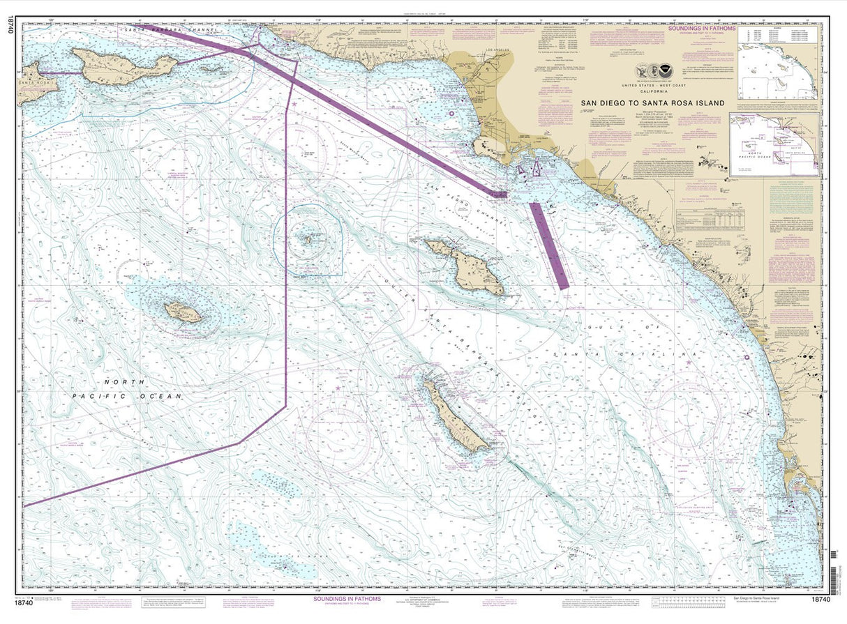 2013 Nautical Map of San Diego to Santa Rosa Island California