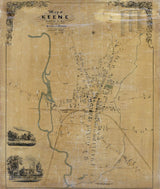 1853 Map of Keene Cheshire County New Hampshire