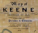 1853 Map of Keene Cheshire County New Hampshire