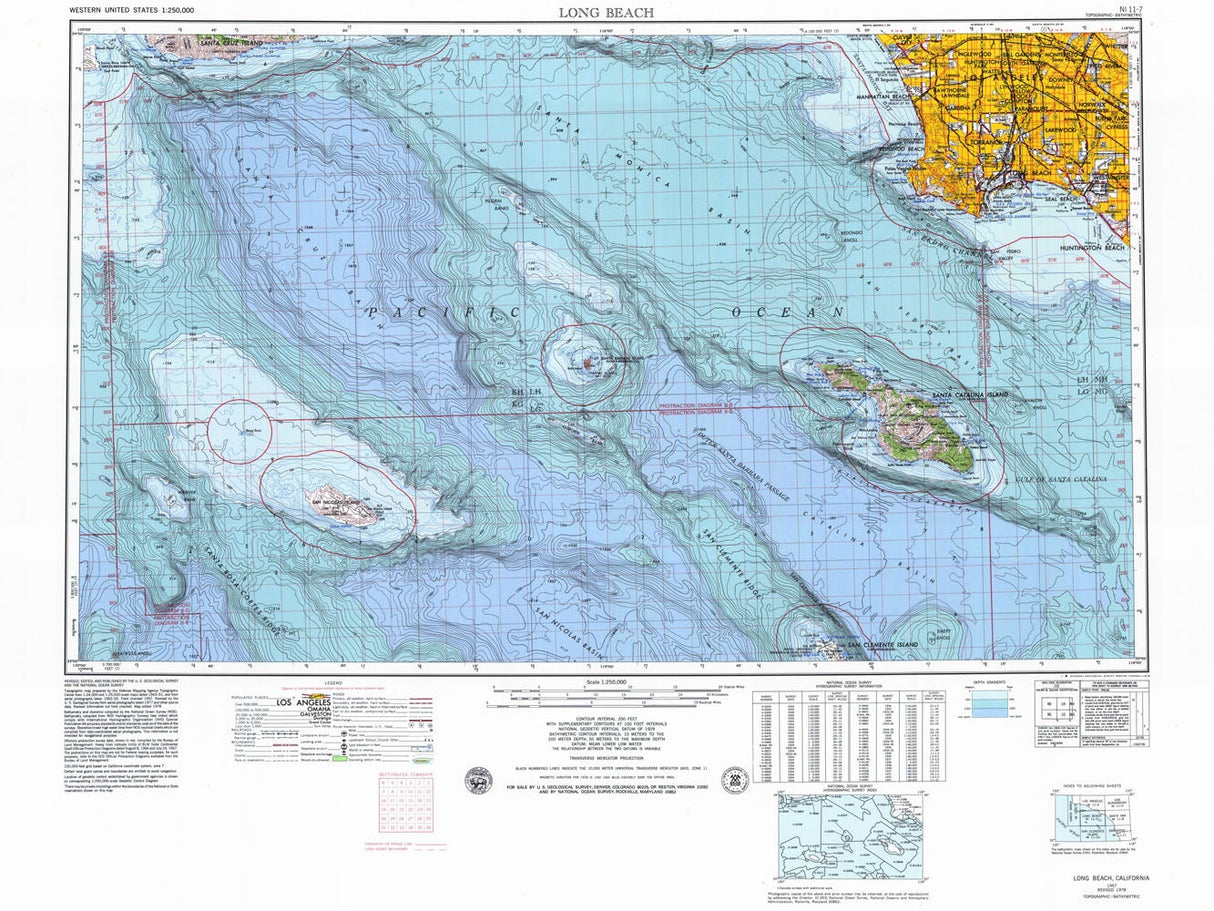 1978 Nautical Map of Long Beach California