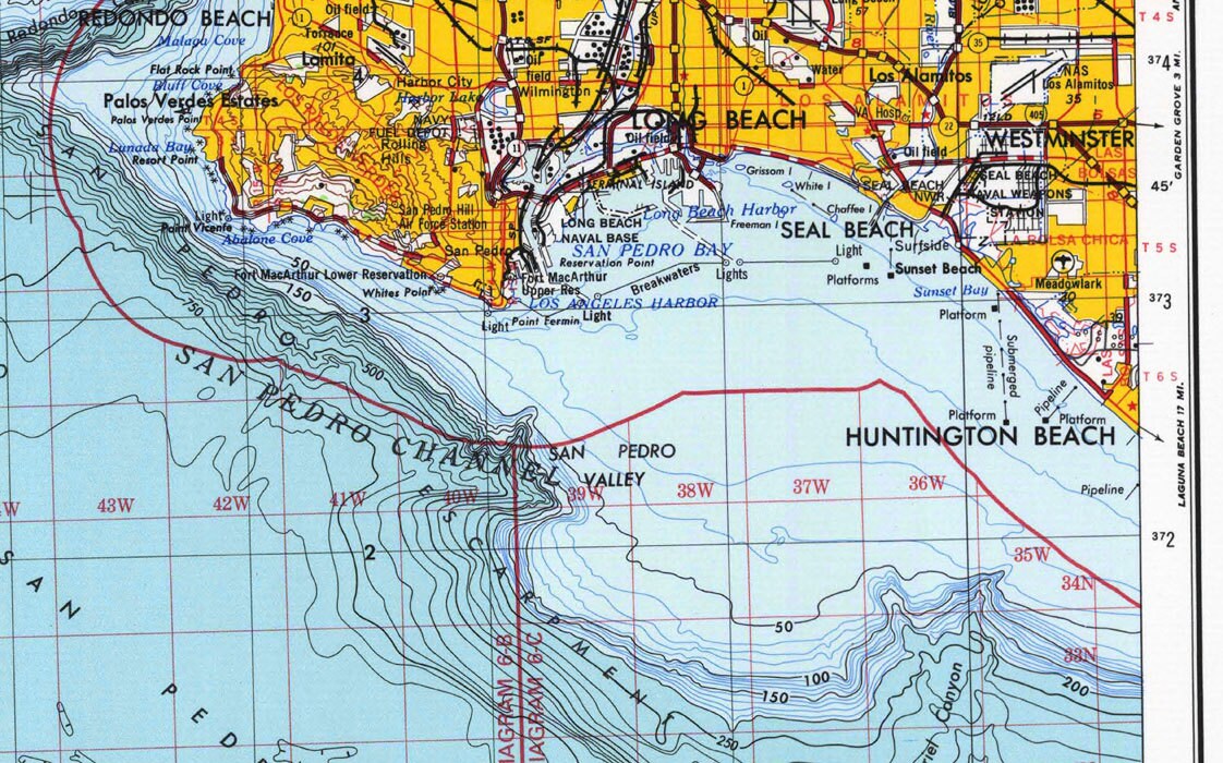 1978 Nautical Map of Long Beach California