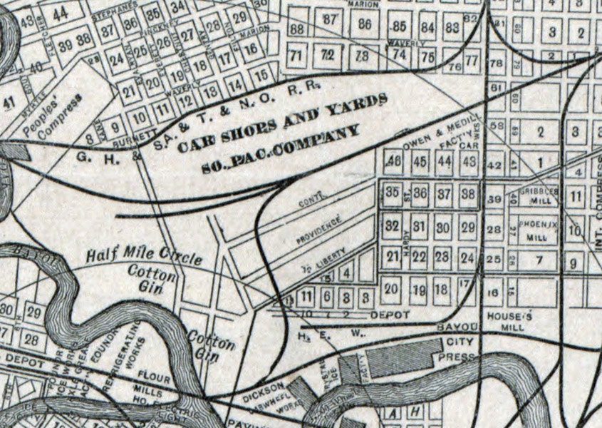 1890 Map of Houston Texas