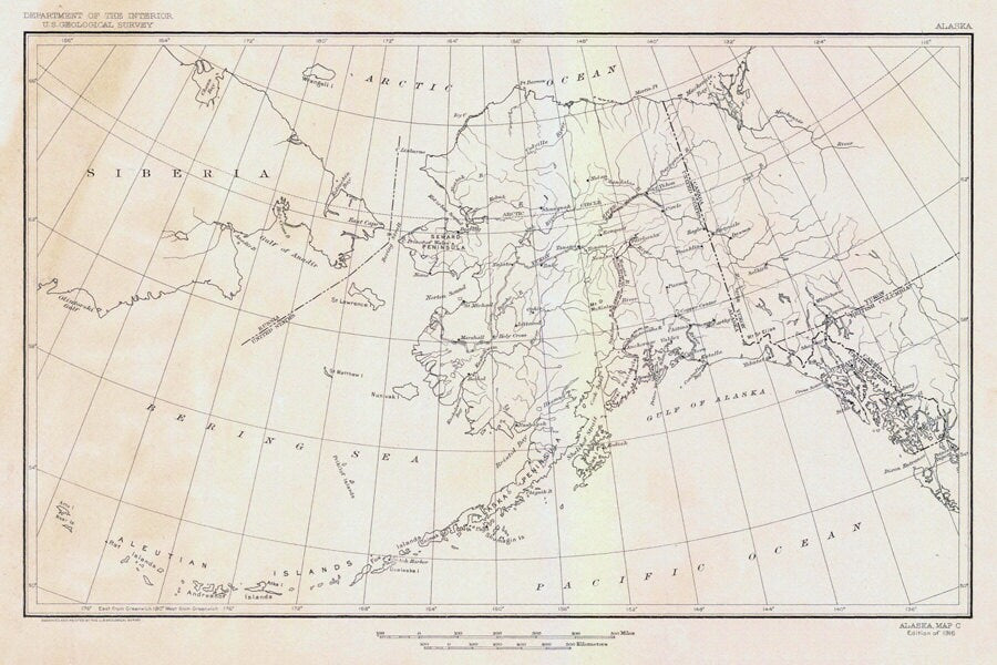 1916 Map of Alaska