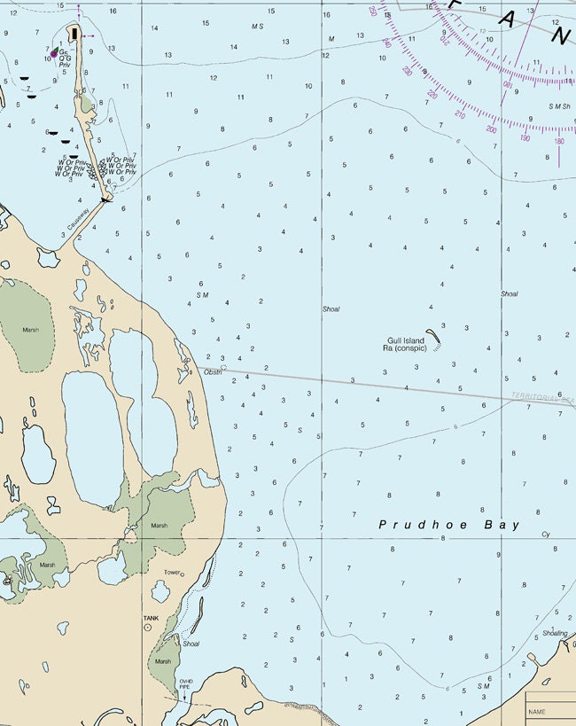 2015 Nautical Map of Prudhoe Bay Alaska