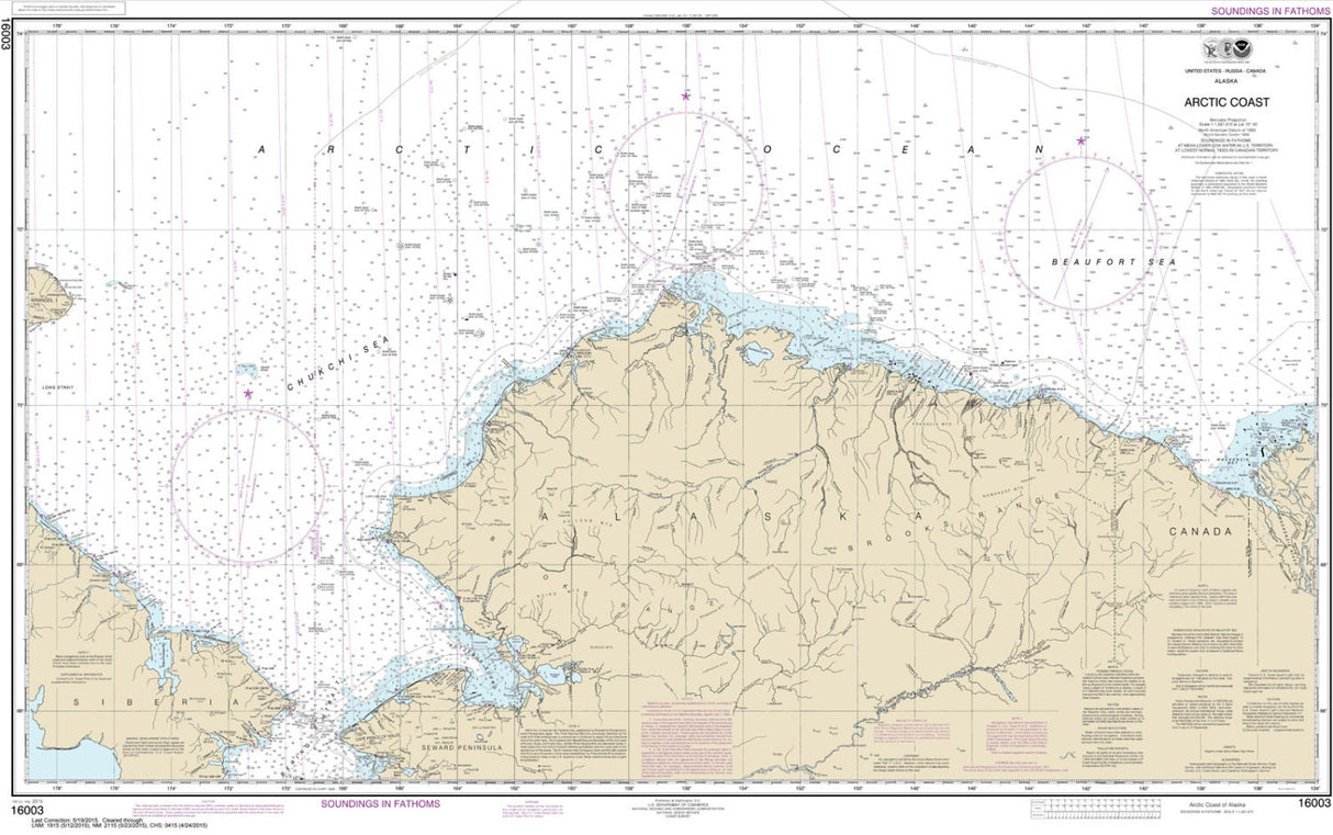 2015 Nautical Map of the Arctic Coast Alaska