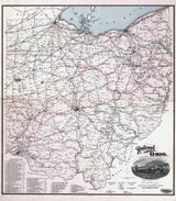 1898 Railroad Map of the State of Ohio