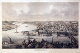 1861 Panoramic Map of Parkersburg West Virginia