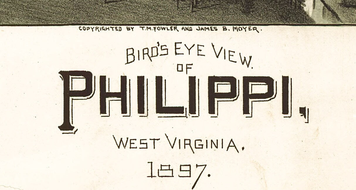 1897 Panoramic Map of Philippi West Virginia