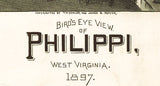 1897 Panoramic Map of Philippi West Virginia
