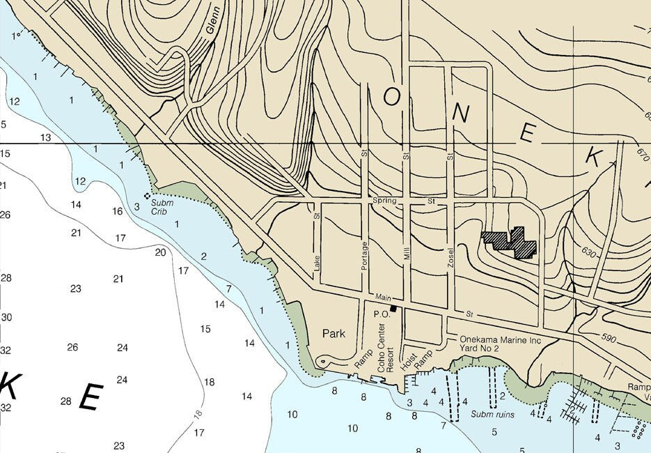 2015 Nautical Map of Portage Lake Manistee County Michigan Onekama