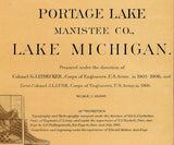 1906 Nautical Map of Portage Lake Manistee County Michigan Onekama