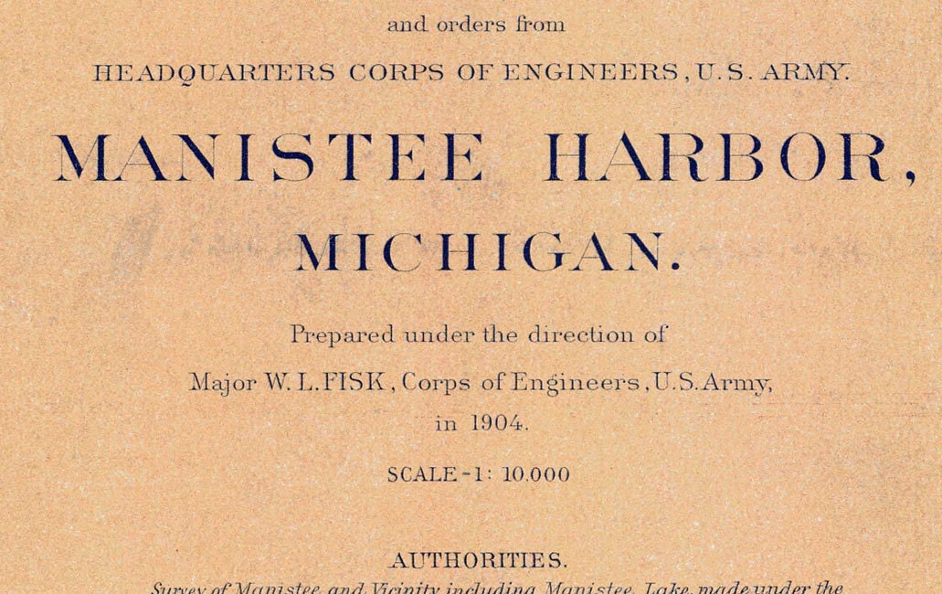 1904 Nautical Map of Manistee Harbor Manistee County Michigan