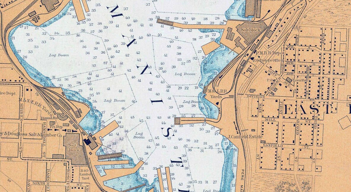 1904 Nautical Map of Manistee Harbor Manistee County Michigan