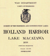 1938 Nautical Map of Holland Harbor & Black Lake Michigan