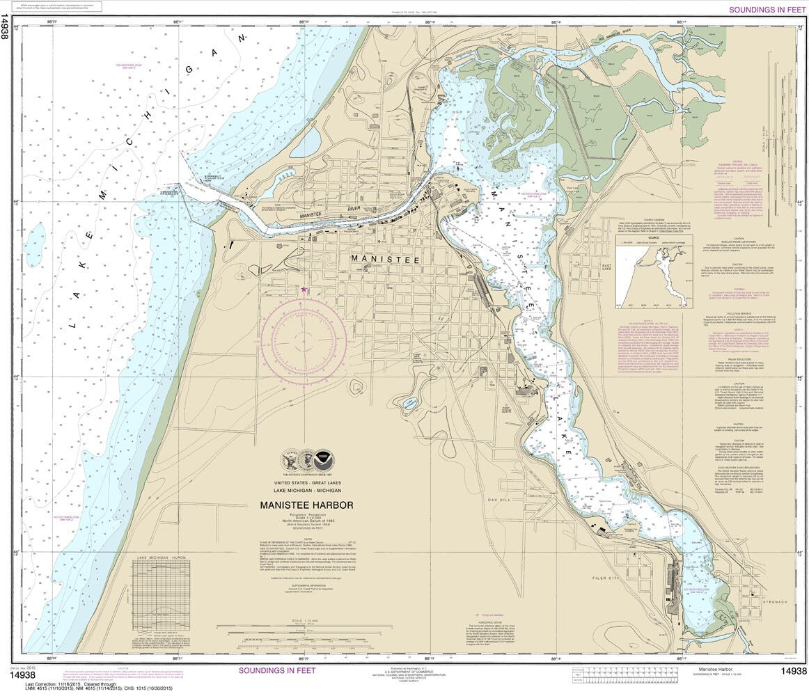 2015 Nautical Map of Manistee Harbor Manistee County Michigan