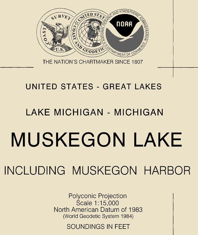 2015 Nautical Map of Muskegon Harbor & Lake Michigan