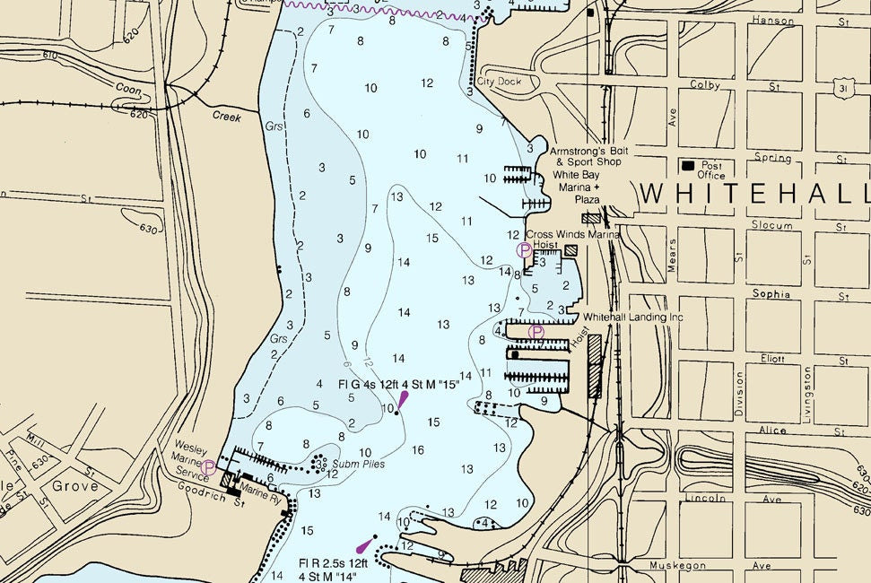 2015 Nautical Map of White Lake Michigan