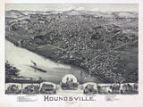 1899 Panoramic Map of Moundsville West Virginia