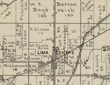 1917 Map of Lima Township Rock County Wisconsin