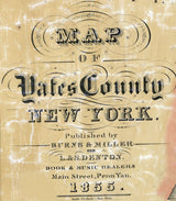 1855 Map of Yates County New York