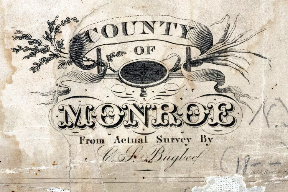 1820 Map of Monroe County New York