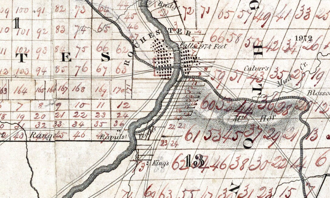 1820 Map of Monroe County New York