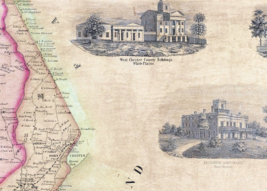 1851 Map of West Chester County New York