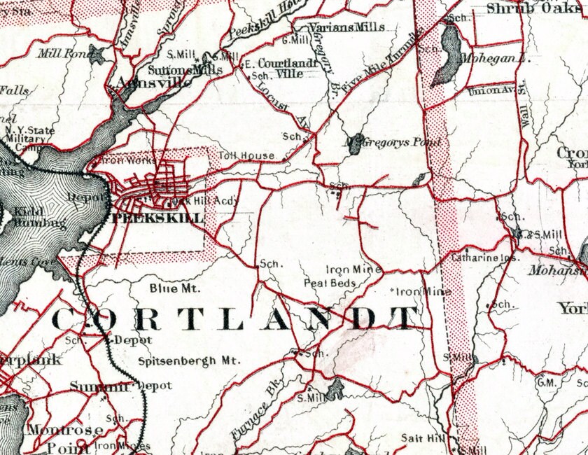 1890 Map of Westchester County New York