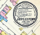1885 Map of Doylestown Bucks County Pennsylvania