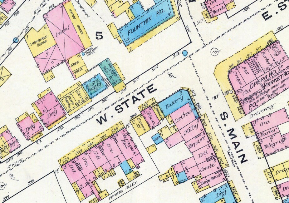 1885 Map of Doylestown Bucks County Pennsylvania