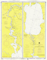 1974 Map of St Johns River to Lake George Florida