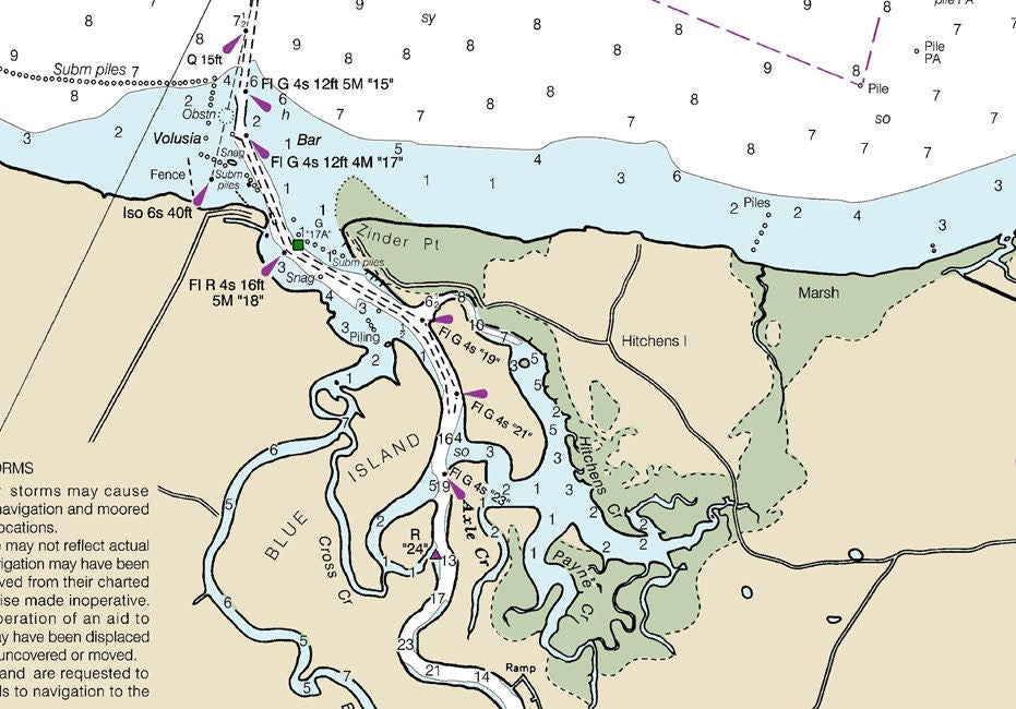 2013 Map of St Johns River & Lake George Florida