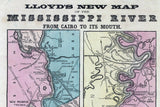 1863 LLoyds Map of the Mississippi River from Cairo to its Mouth