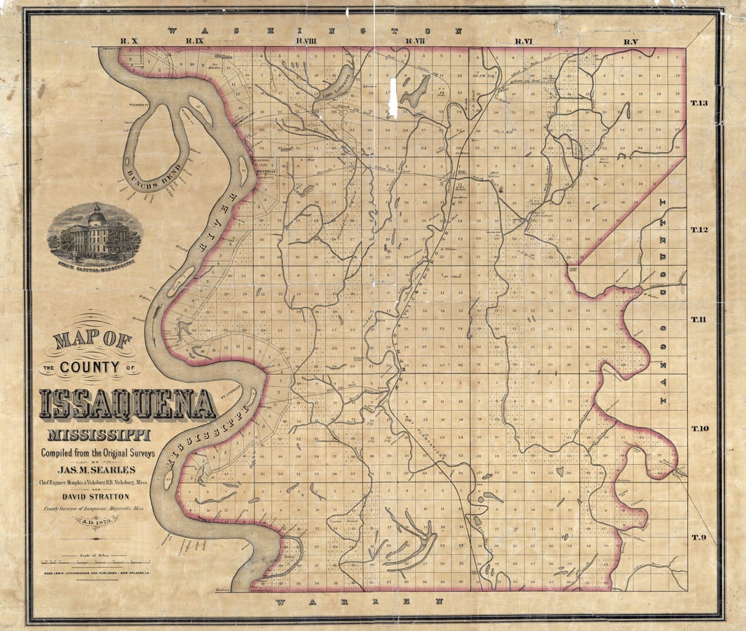 1873 Map of Issaquena County Mississippi