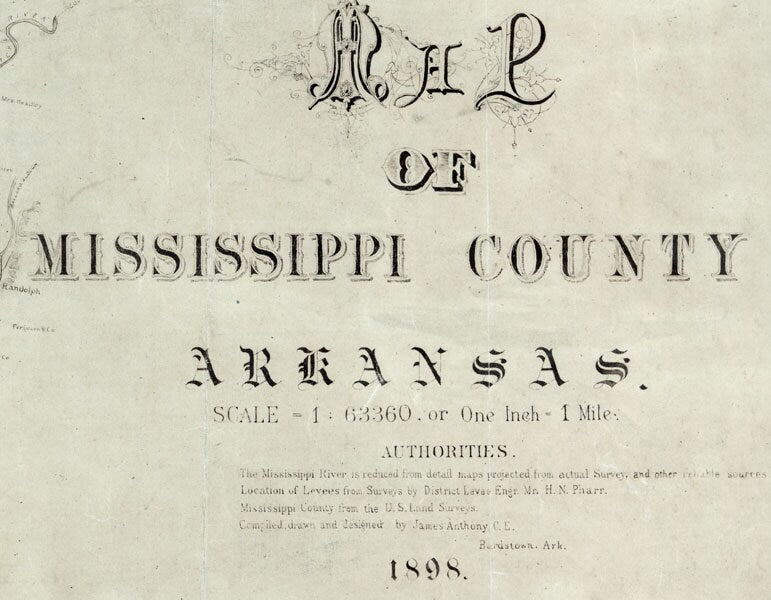 1898 Map of Mississippi County Arkansas