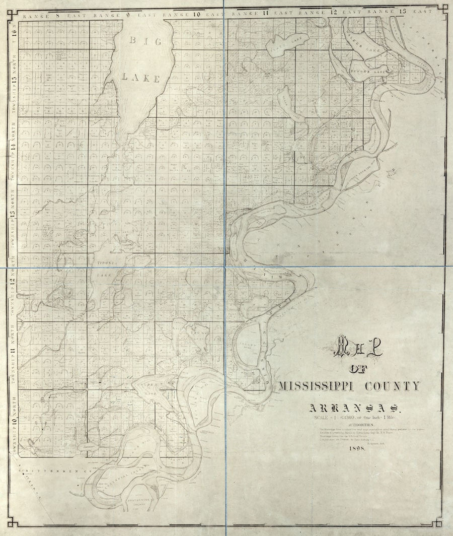 1898 Map of Mississippi County Arkansas