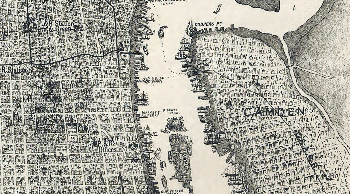 1870 Map of Philadelphia Pennsylvania & Reading Railroad