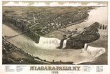 1882 Panoramic Map of Niagara Falls New York