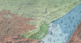 1879 Birds Eye View Map of New York City