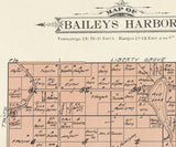 1914 Map of Baileys Harbor Township Door County Wisconsin