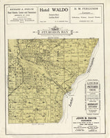 1914 Map of Sturgeon Bay Township Door County Wisconsin