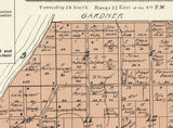 1914 Map of Union & Clay Banks Township Door County Wisconsin