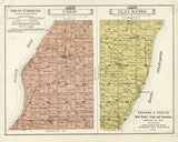 1914 Map of Union & Clay Banks Township Door County Wisconsin